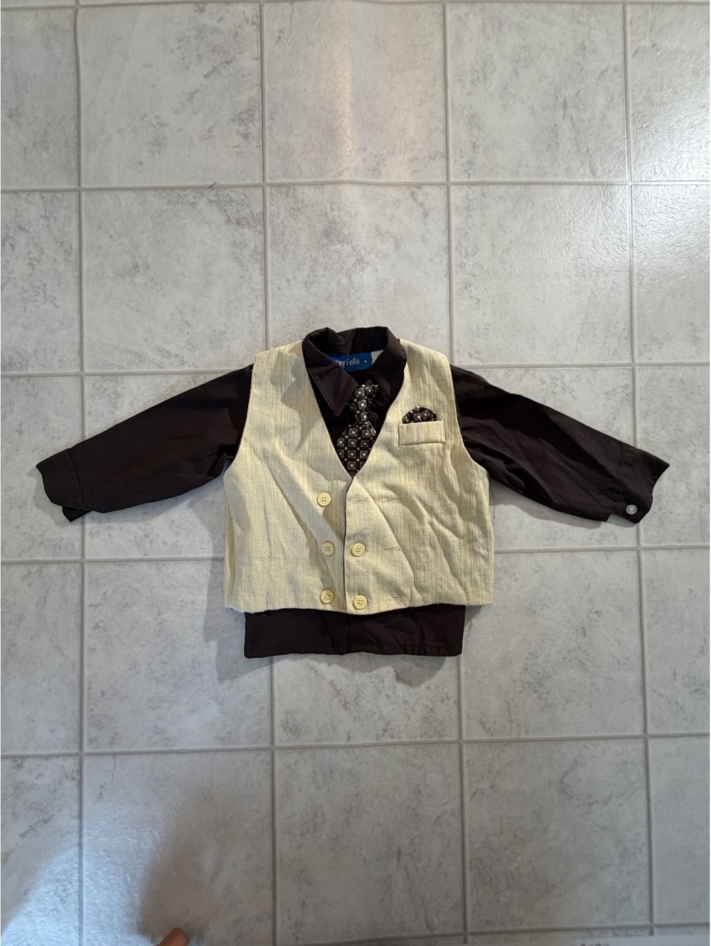 Happy Fella Toddler 24 Months Dress Shirt with Vest and Tie Set
